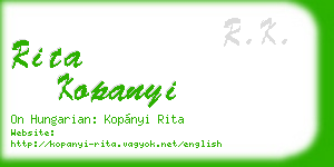 rita kopanyi business card