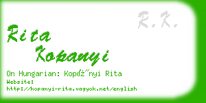 rita kopanyi business card